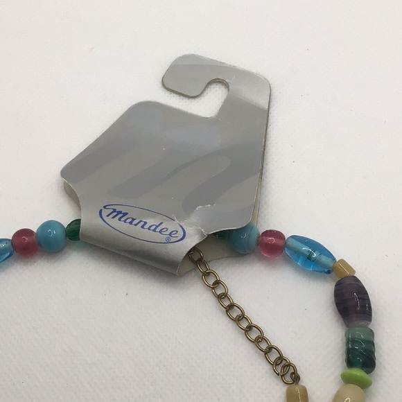 Mandee Multi Strand Twist Blue/Green Bead Necklace - Picture 6 of 7